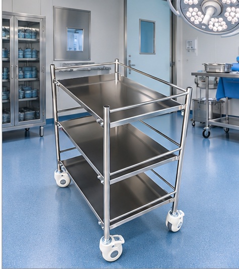 Three Shelves Instrument Trolley represented in Treatment Rooms
