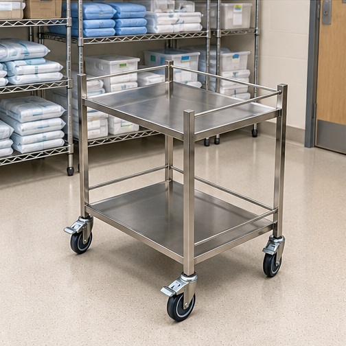 Two Shelves Instrument Trolley represented in Diagnostic Departments